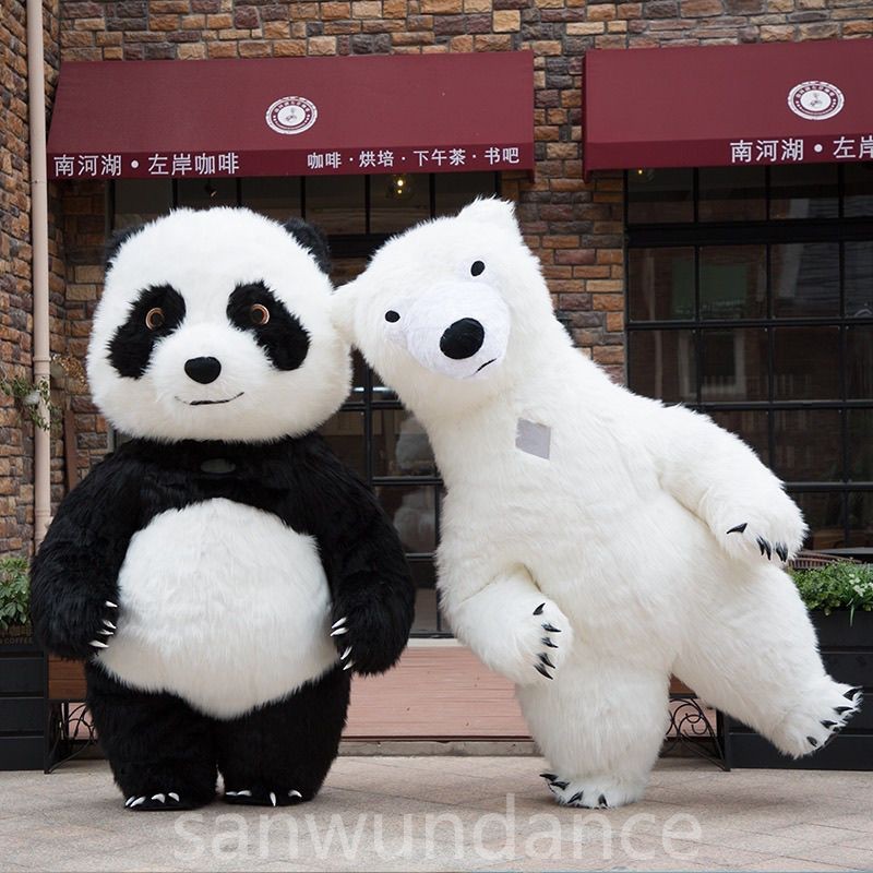 Disfraz Inflable Panda Gigante Oso Polar Mascota Trajes Halloween Navidad Cumpleaños