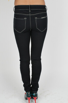 Parasuco Size 28 $182 CAD Dark Blue Skinny Leg Slim Fit Low Rise
