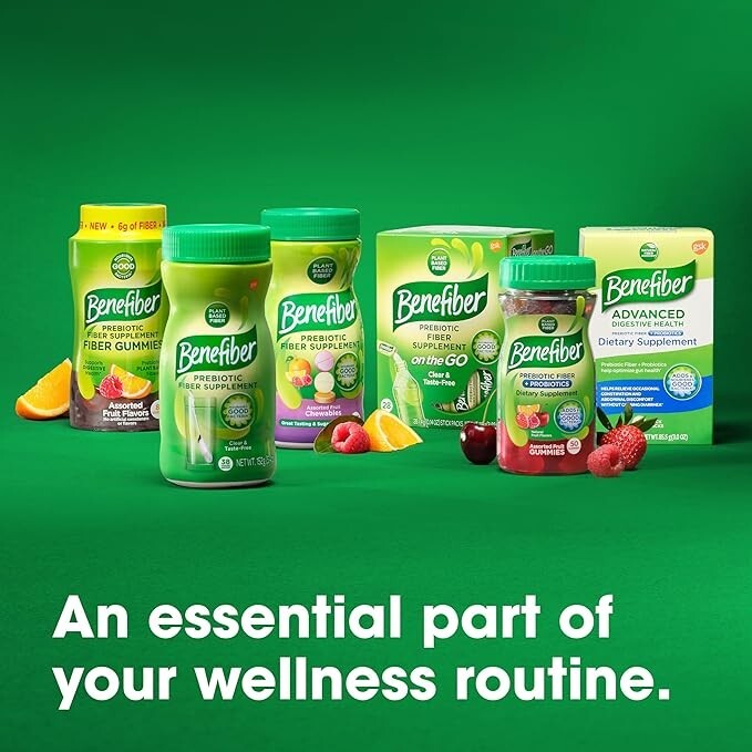 Benefiber Daily Prebiotic Fiber Supplement Powder for Digestive Health, Unflavor