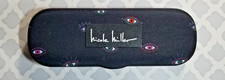 Nicole Miller Eyeglass Case Hard Shell Hinged Designer Black Multicolor