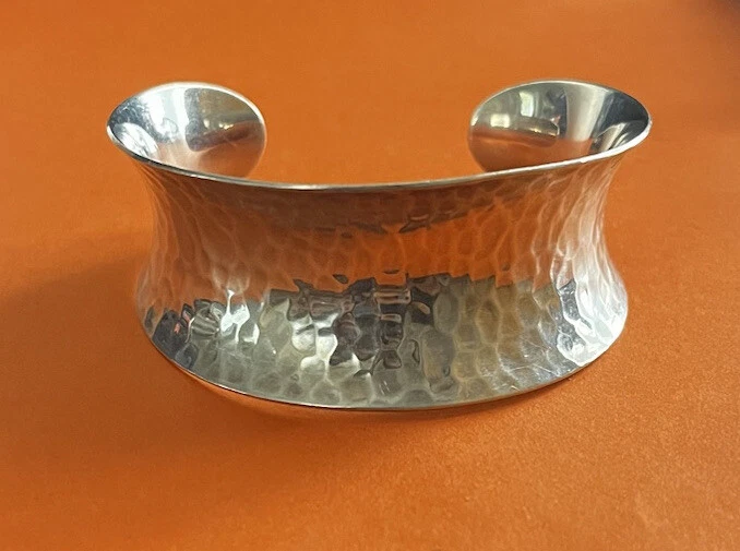 James Avery Retired Sterling Silver Wide Large Hammered Cuff