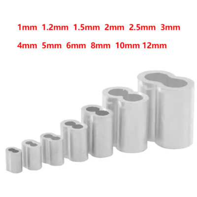 Aluminium Wire Rope Ferrules Double Hole Crimping Sleeves Clamp 1mm 1.2mm - 12mm