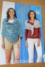 Sirdar Click DK - Pattern No. 7046 - Diamond Pattern Wrap & Triangular Shawl