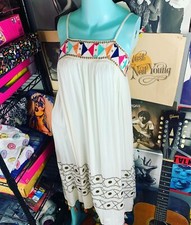 NWT BEACHES AND BOHO RAYON MAXI DRESS SMALL MEDIUM OVERSIZED HIPPIE INDIAN