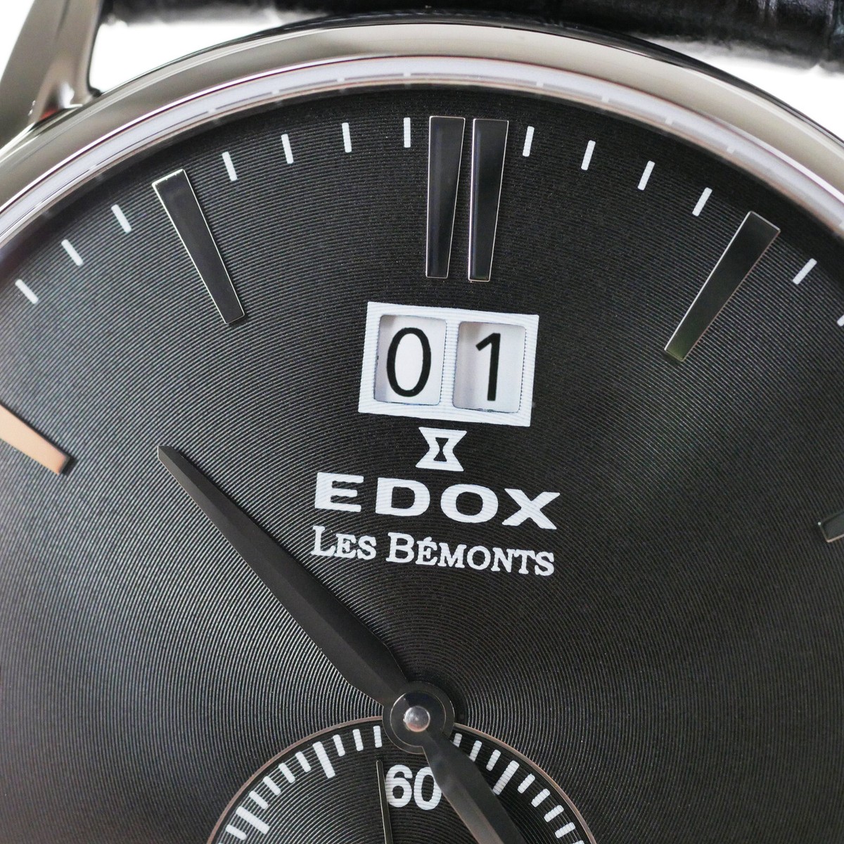 Edox Les Bemonts Black Luxury Swiss Men Dress Watch 64012-3-NIN