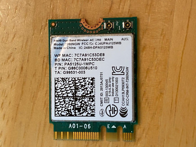 Intel Dual band Wireless-AC 7260 7260NGW Bluetooth BT4.0 NGFF 867Mbps Wifi Card