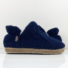 L.L. Bean Women  s Cozy Slippers Bootie Pile Fuzzy Fleece Blue Size 11.0 M