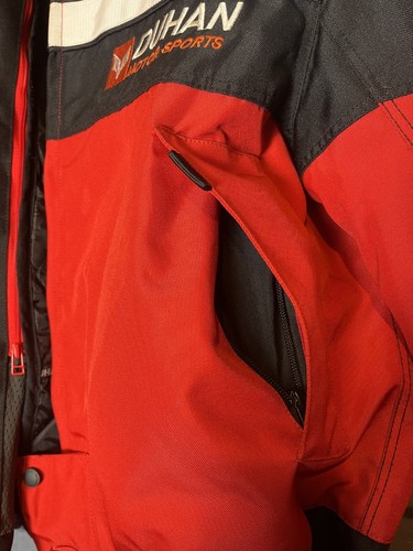 Talla XL Para hombres Duhan Chaqueta de Motocicleta Carreras Blindada Protectora Naranja Negro Bolsillo - Imagen 8 de 13