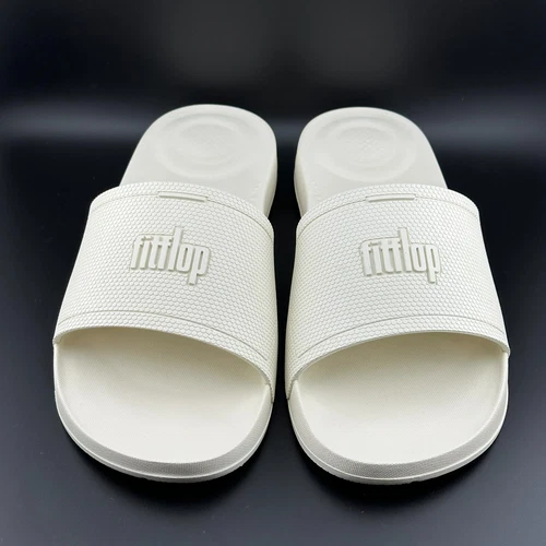 FitFlop Iqushion Women's Rubber Comfort Slides Slippers Size US 9 Off-white NIB - Picture 3 of 7
