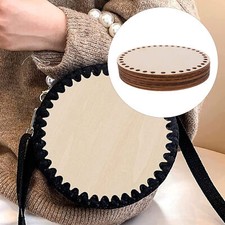 10x Round Wooden Basket Bottom Solid Crochet Basket Base for DIY Weaving 15cm