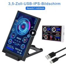 3,5 Zoll IPS TYP C Sekundärer Bildschirm Computer CPU GPU RAM HDD Monitor USB