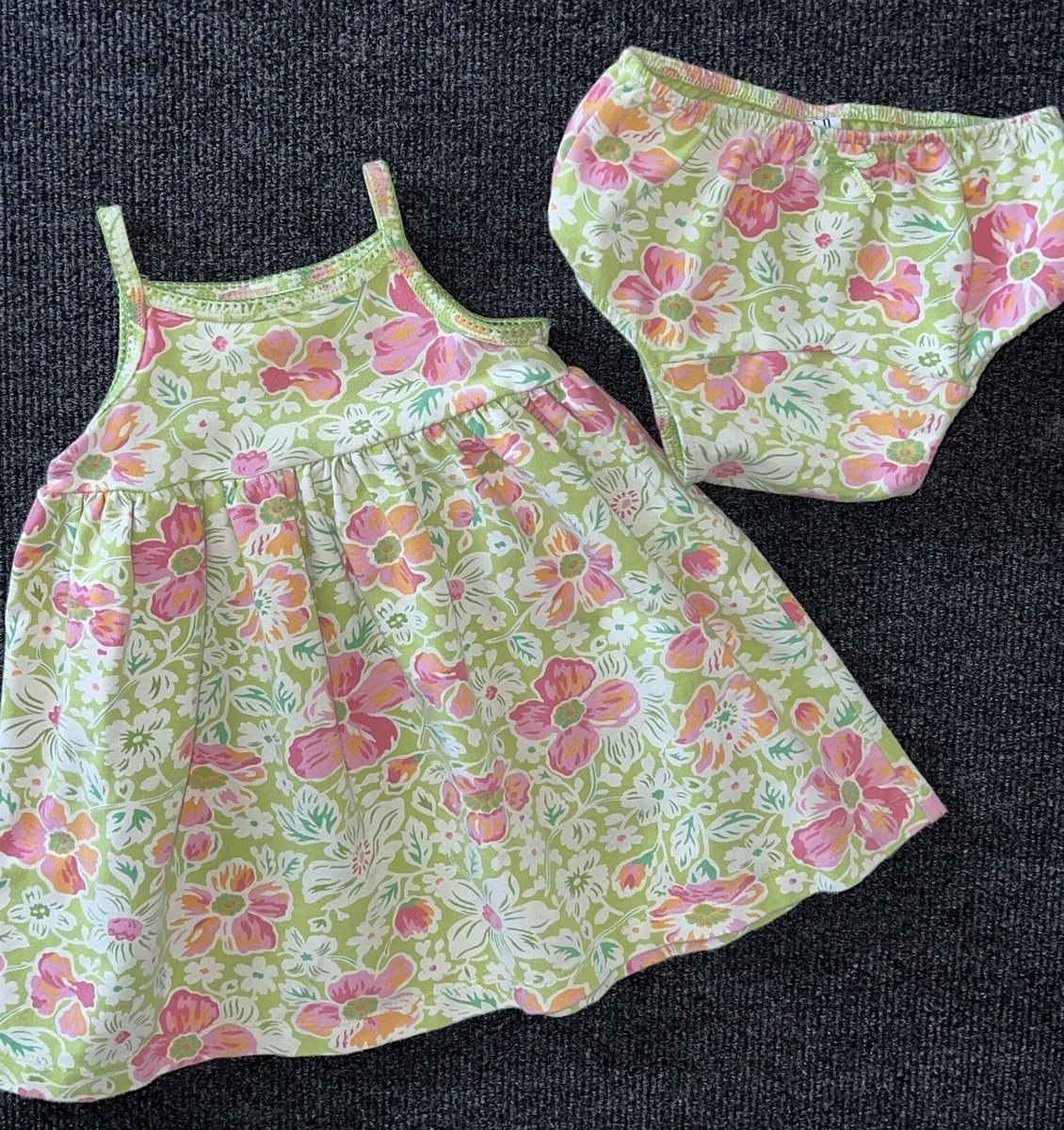 gap green floral dress Baby Infant 2 Piece Summer Size 3-6M golden goddess maxi dress