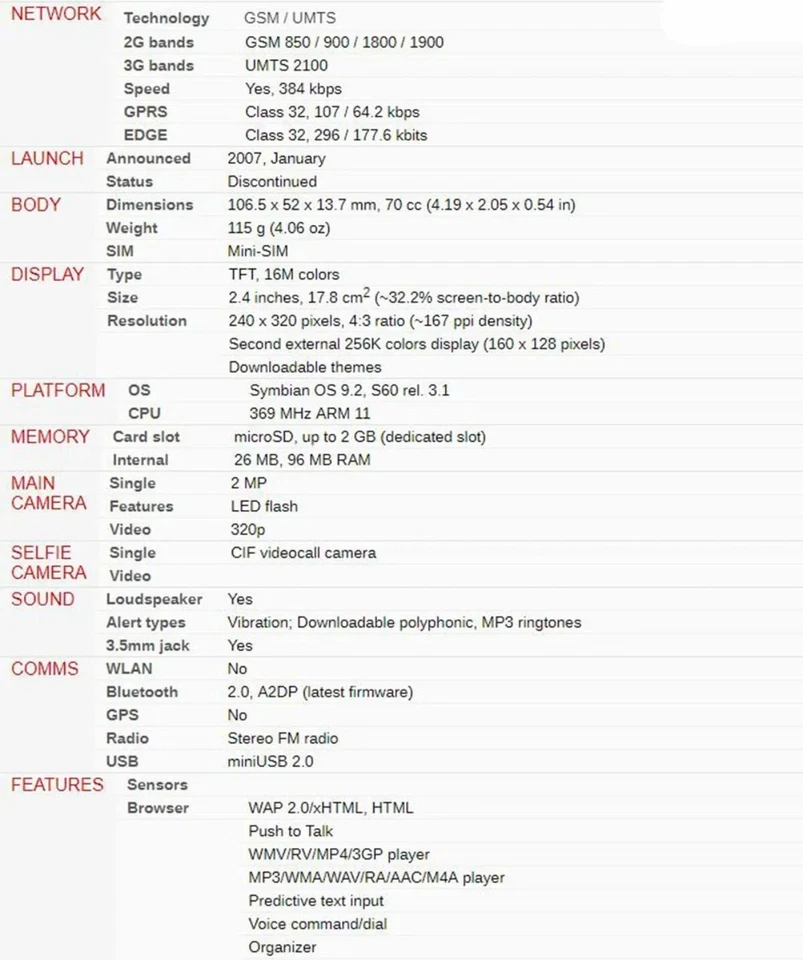 Original Nokia N76 Bluetooth 2MP Unlocked GSM 2G/UMTS 3G Symbian OS Flip Phone - Image 3 of 4