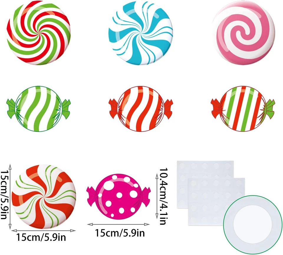 Decoraciones de fiesta Blulu Candyland recortes de caramelos tablón de anuncios decoraciones con  Foto 2 de 4