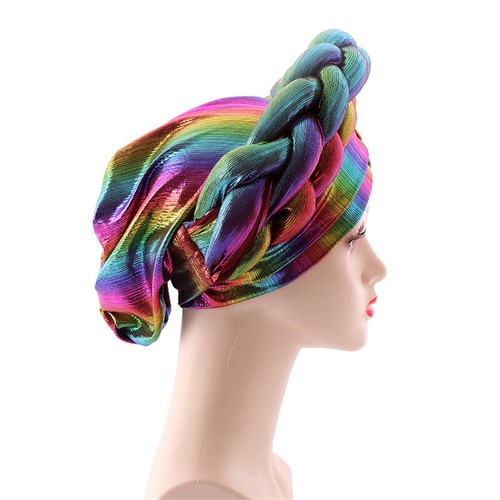 Sombreros turbantes africanos para mujeres listos para usar trenzas envoltura para la cabeza capó gorras de quimioterapia cubierta - Imagen 19 de 24