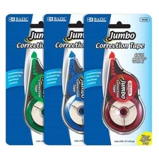 3pk Jumbo Correction Tape 5mm x 10M White Out Roller Home Office School Supply