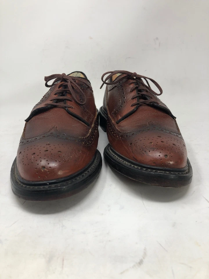 Zapatos de Vestir SEARS Vintage Derby Talla 10M Brogue Puntas de Ala Largas Cuero Marrón Foto 3 de 4