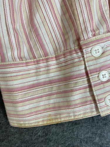 Shaver Lake Button Down Shirt 3/4 Sleeve Pink White Stripes Women’s Size Small - Picture 11 of 13