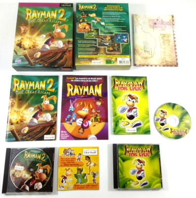 Jeu PC Big Box Rayman 2 + Rayman Collector - Édition Boîte, état Correct, Année 1999