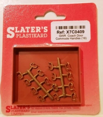 Slaters X7C0409 - 7mm (0) - 16 X GWR Coach Porte Commode Poignées Laiton - 2nd - Photo 1/4