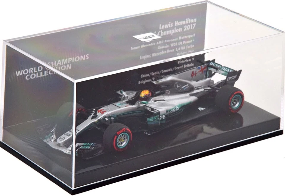 Minichamps Mercedes W08 AMG F1 #44 2017 Lewis Hamilton World Champion 1/43 Scale - Image 2 of 4