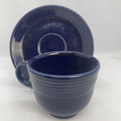 Fiesta Fiestaware Coffee Tea Cup and Saucer Set Navy Blue