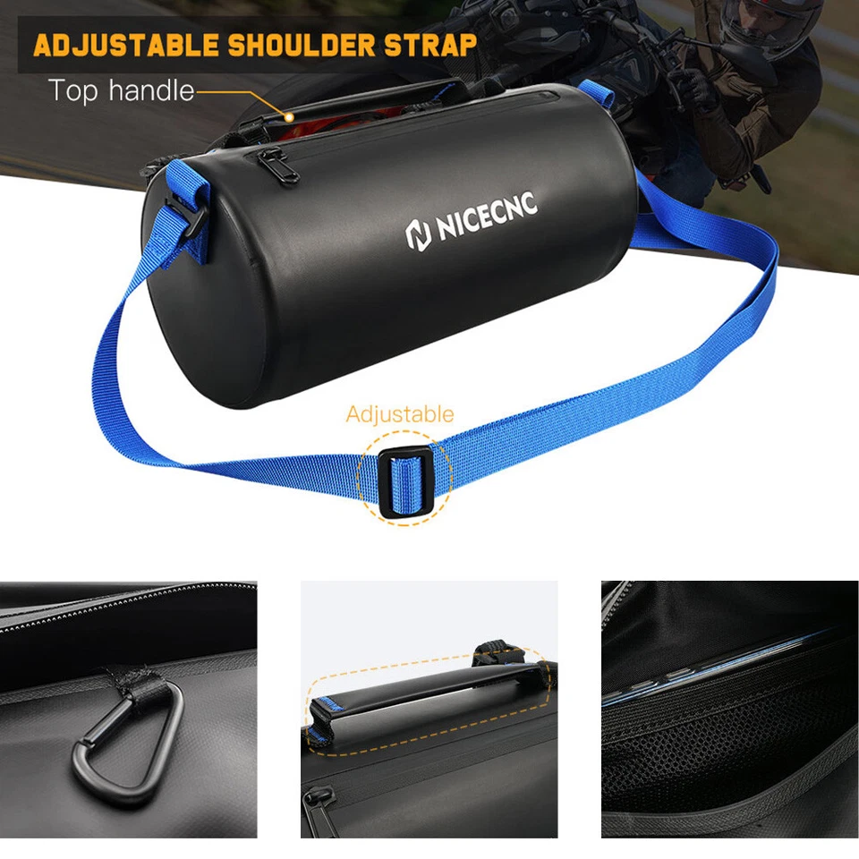 NICECNC Handlebar Bag Storage Pouch Waterproof For 2008-2024 KAWASAKI KLR650 - Image 3 of 4