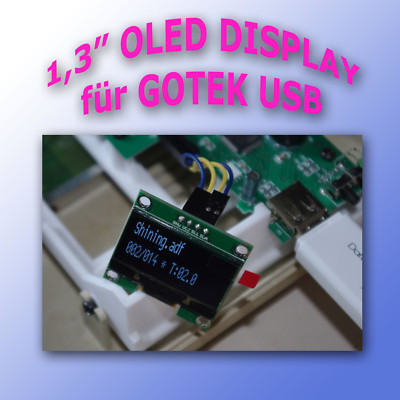1,3'' 128x64 OLED DISPLAY MOD für GOTEK USB Laufwerke - Einbaukit - Schrift weiss