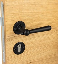 Maniglia Rotondo ferramenta per porte Ferro Battuto Nero interna Set Pz