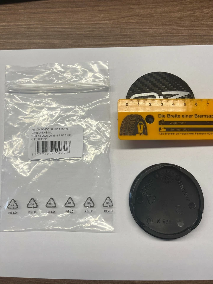 Original OZ Nabendeckel, Nabenkappen 81310436 M595  62 mm Carbon schwarz NEU - Bild 2 von 3