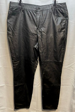 Fashion Nova faux leather pants jeans womens 20 38 x 29 high rise V21633 black