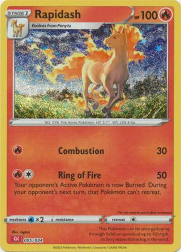 Pokemon Card - Classic Collection [CLC] 005/034 - RAPIDASH (holo-foil) - NM/Mint