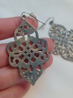 Stella & Dot Joyce Crystal Drop Chandelier Earrings Lace Design Statement  — photo 8