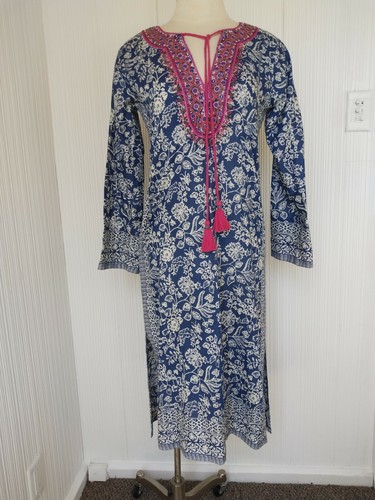 BELLA TU Women's Blue \u0026 White Printed 