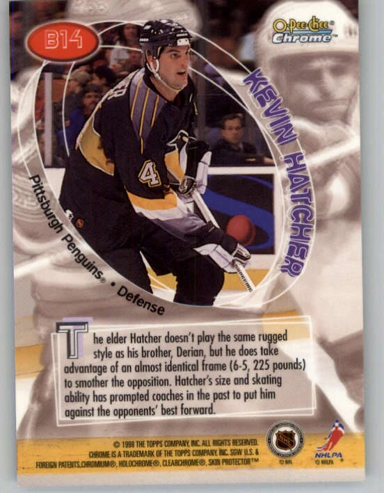 1998-99 O-Pee-Chee Chrome Board Members #B14 Kevin Hatcher (ref 162002) - Image 2 of 2