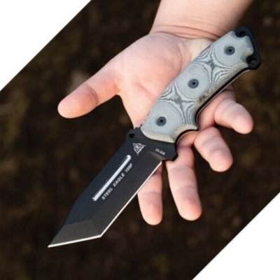 #ad #ad TOPS Eagle Fixed Knife 5quot; 1095HC Steel Tanto Blade Black Linen Micarta Handle $181.99