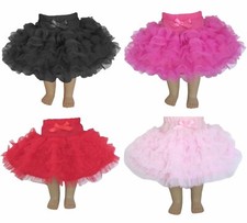 Falda TuTu de Baile en Capas Negra Rosa o Roja Ajuste 18" American Girl Talla