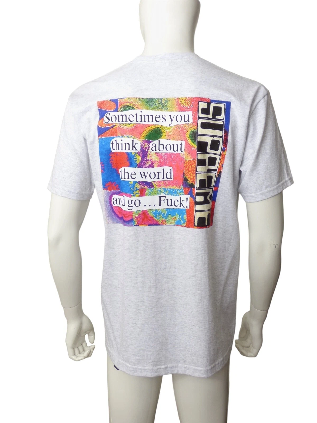 SUPREME   T shirt graphique gris statique 2023, taille Medium