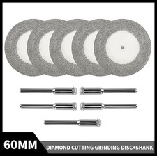 5Pcs 60mm Diamond Blade Cut Off Disc Wheel With Shank F Stone Dremel Rotary Tool
