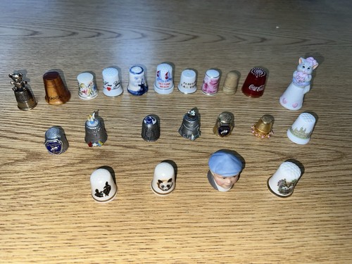 Lot of 22 Assorted Vintage Collectible Thimbles-See Pictures