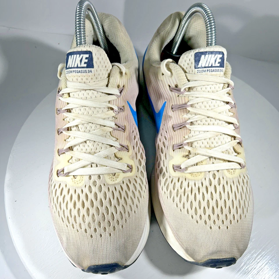 Nike Zoom Pegasus 34 Mujer Talla 8.5 Zapatos para Correr Beige Tenis Caminar Correr Gimnasio Foto 2 de 4