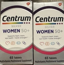 4pk Centrum Silver Women 50+ 65ct each  EXP 05/2026