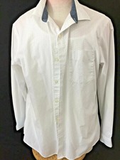 Van Heusen Originals mens shirt Size 17 17.5 slim fit XL dots long sleeve