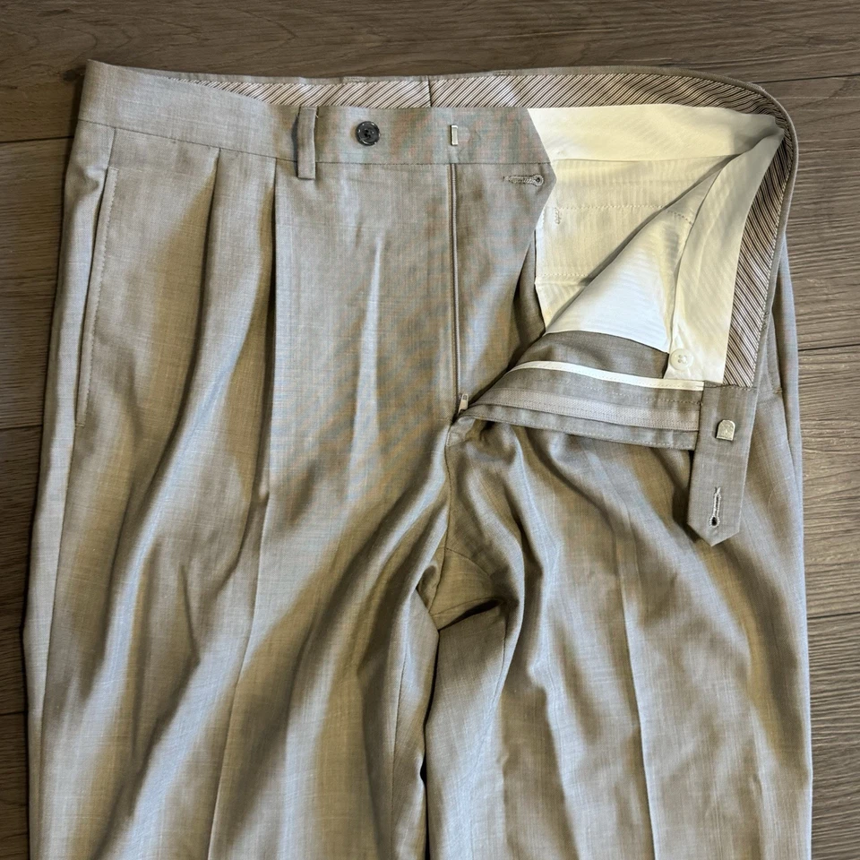 Lot Of 2 Lauren Ralph Lauren Dress Pants Men’s 34X32 (34X31) Beige/Gray Trousers - Image 4 of 4
