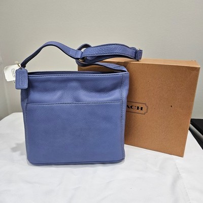 Vintage Coach Sonoma Pocket Zip Natural Grain Shoulder Bag Periwinkle 4924 NWT
