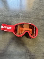 USED Supreme x Smith Red Ski Goggles Anti-Fog Lens