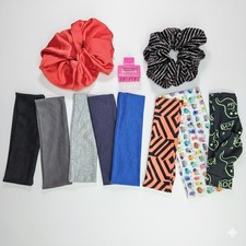 Hair Accessories Bundle NEW 8 Headbands 2 Scrunches 1 Claw Clip Grey Blue Solid