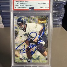 1995 Skybox #160 Tony Boselli Autograph RC Rookie PSA DNA Authentic Auto PSA 10