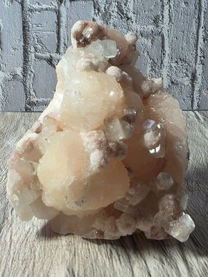 Stunning Pink Stilbite with Apophyllite Self-Standing Rare Limited-Mine Piece