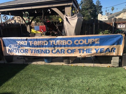 1987 Ford Thunderbird Turbo Coupe Motor Trend silk dealership banner